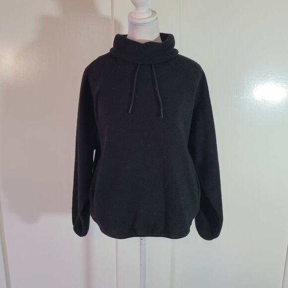 ASOS 4505 Size 6 Ski & Snow Black Fleece Cowl Turtleneck Drawstring Sweatshirt - Picture 1 of 8